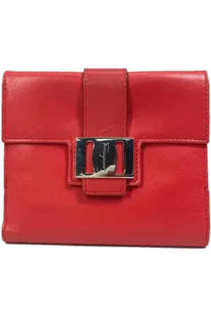 Salvatore Ferragamo Dames, Pre-owned, Rood, Maat: ONE Size Leer