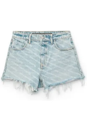 Alexander Wang Dames, Korte broeken, Blauw, Maat: W27 Denim
