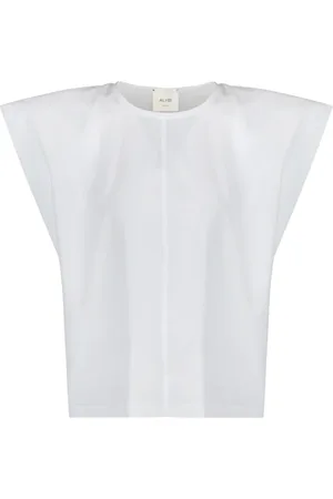 ALYSI Dames, Blouses & Shirts, Wit, Maat: M Katoen