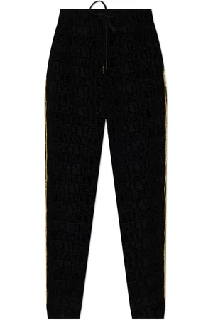 VERSACE Unisex, Broeken, Zwart, Maat: L Katoen