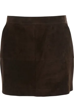 P.A.R.O.S.H. Dames, Rokken, Bruin, Maat: XS Suède