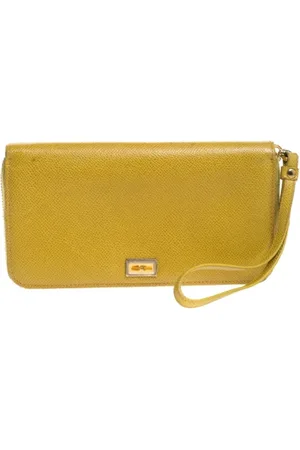 Dolce & Gabbana Dames, Pre-owned, Geel, Maat: ONE Size Leer