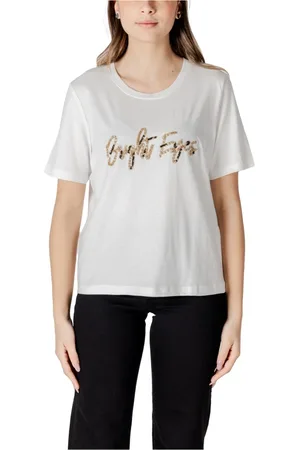 JACQUELINE DE YONG Dames, Tops, Wit, Maat: L Katoen