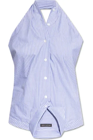 Balenciaga Dames, Blouses & Shirts, Blauw, Maat: S Katoen