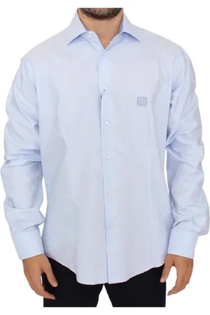 Roberto Cavalli Heren, Overhemden, Blauw, Maat: XL Katoen