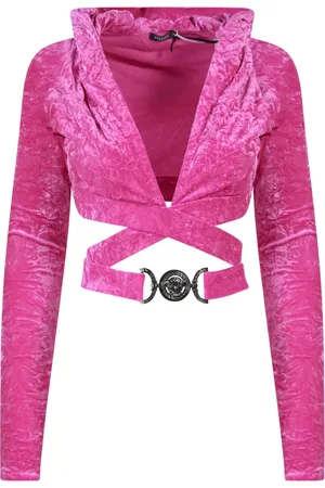 VERSACE Dames, Tops, Roze, Maat: XS Velours