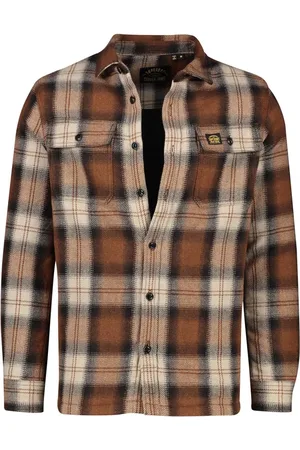 Superdry Heren, Overhemden, Bruin, Maat: XL Wol