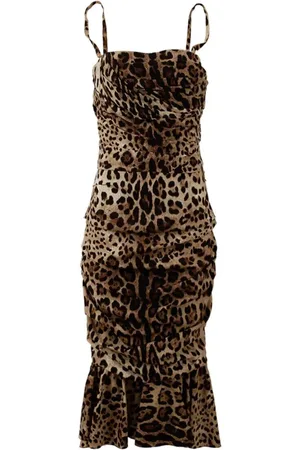 Dolce & Gabbana Dames, Jurken, Bruin, Maat: 2XS Zijde