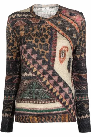 Etro Dames, Truien, Veelkleurig, Maat: L Wol