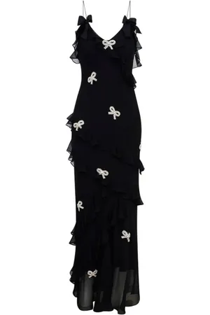 LOVESHACKFANCY Dames, Jurken, Zwart, Maat: M Zijde