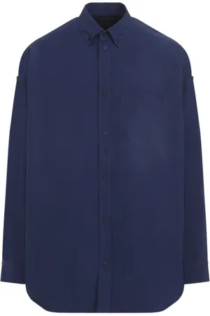 Balenciaga Heren, Overhemden, Blauw, Maat: M Katoen