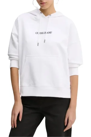 Guess Dames, Sweatshirts & Hoodies, Wit, Maat: L Katoen