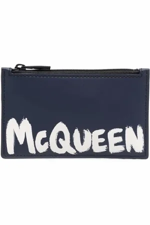 Alexander McQueen Heren, Accessoires, Blauw, Maat: ONE Size Leer