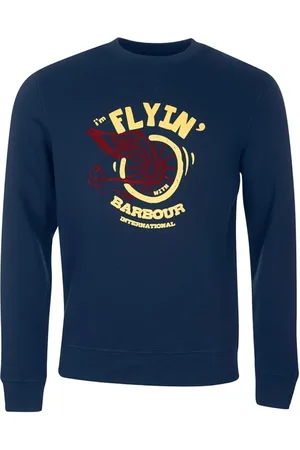 Barbour Heren, Sweatshirts & Hoodies, Blauw, Maat: M Katoen