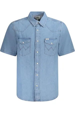 Wrangler Heren, Overhemden, Blauw, Maat: L Denim