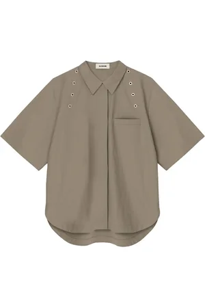 AERON Dames, Blouses & Shirts, Grijs, Maat: L Nylon