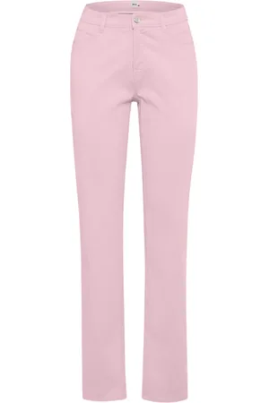 Brax Dames, Jeans, Roze, Maat: 3XL Katoen