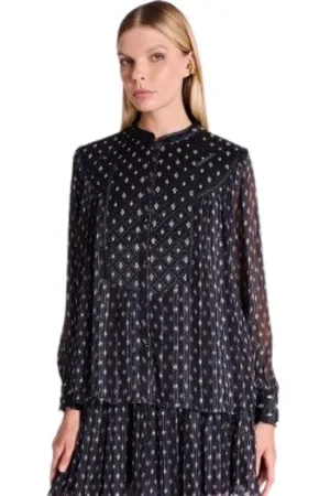 Berenice Dames, Blouses & Shirts, Zwart, Maat: S Satijn