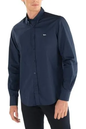 HARMONT&BLAINE Heren, Overhemden, Blauw, Maat: S Katoen