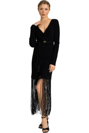 Twin-Set Dames, Jurken, Zwart, Maat: S Viscose