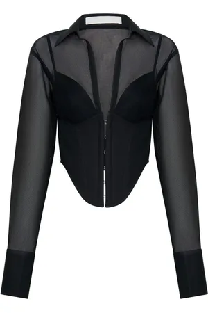 DION LEE Dames, Blouses & Shirts, Zwart, Maat: S Katoen