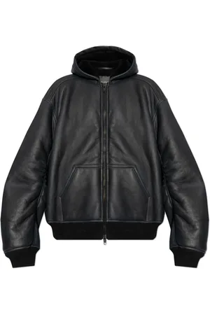 Balenciaga Heren, Jassen, Zwart, Maat: M Leer