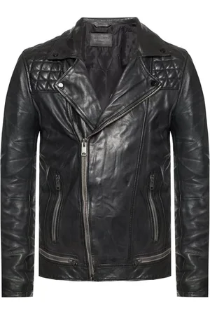 AllSaints Heren, Jassen, Blauw, Maat: XS Leer