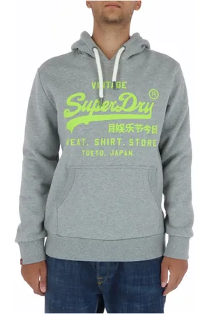 Superdry Heren, Sweatshirts & Hoodies, Grijs, Maat: XL Katoen