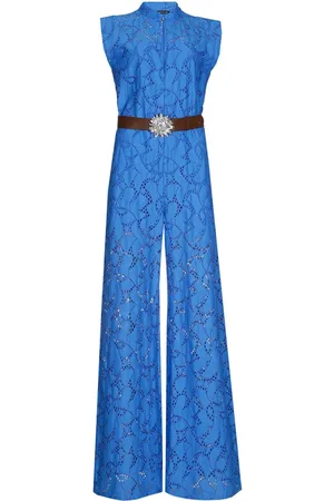 Caroline Biss Dames, Jumpsuits & Playsuits, Blauw, Maat: XL Katoen