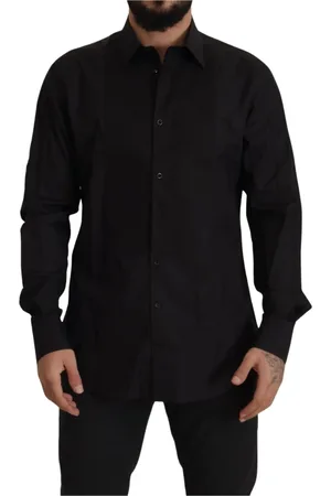 Dolce & Gabbana Heren, Overhemden, Zwart, Maat: XS Katoen