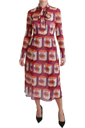 Dolce & Gabbana Dames, Jurken, Bruin, Maat: 2XS Zijde