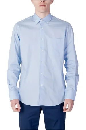 ALVIERO MARTINI 1A CLASSE Heren, Overhemden, Blauw, Maat: L Katoen
