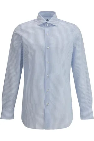 Finamore Heren, Overhemden, Blauw, Maat: 2XL Katoen