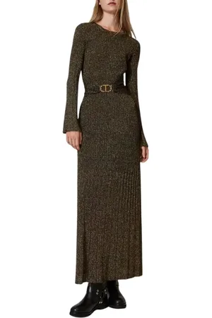 Twin-Set Dames, Jurken, Bruin, Maat: XS