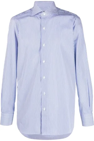 Finamore Heren, Overhemden, Blauw, Maat: 2XL Katoen