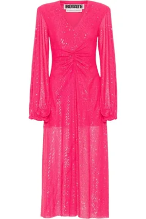 ROTATE Dames, Jurken, Roze, Maat: XS Leer