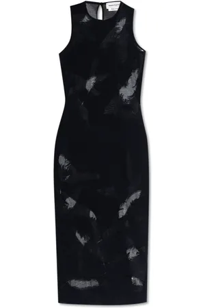 Alexander McQueen Dames, Jurken, Zwart, Maat: XS Katoen