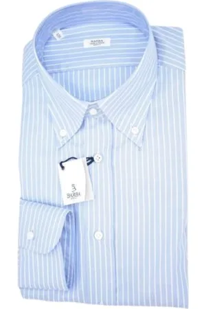 BARBA Heren, Overhemden, Blauw, Maat: 4XL