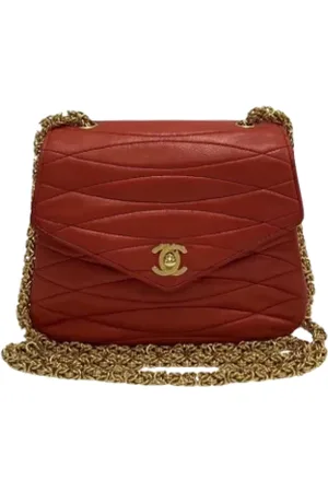 CHANEL Dames, Pre-owned, Rood, Maat: ONE Size Leer