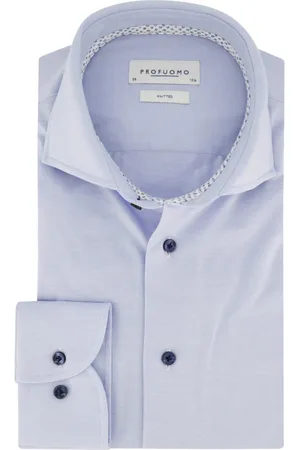 Profuomo Heren, Overhemden, Blauw, Maat: L Katoen
