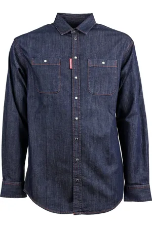 Dsquared2 Heren, Overhemden, Blauw, Maat: 2XL Denim