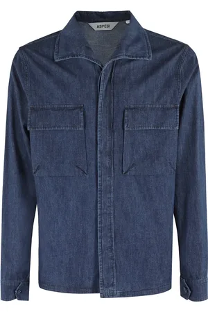 Aspesi Heren, Overhemden, Blauw, Maat: L Denim