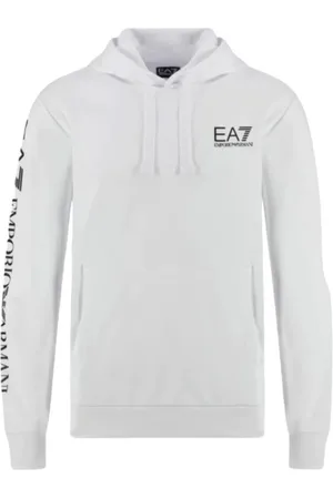 EA7 Heren, Sweatshirts & Hoodies, Wit, Maat: XL Katoen
