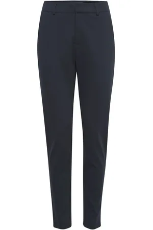 Ichi Dames, Broeken, Blauw, Maat: M Poliester