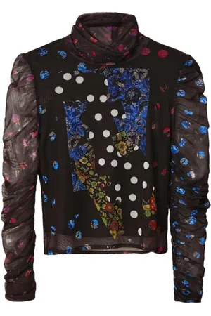 Desigual Dames, Blouses & Shirts, Zwart, Maat: XS Poliester