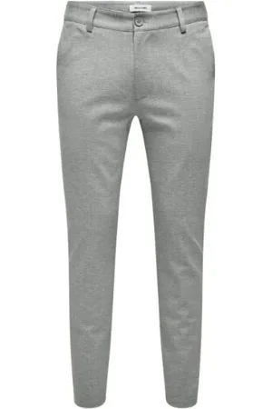 Only & Sons Heren, Broeken, Grijs, Maat: W34 L34