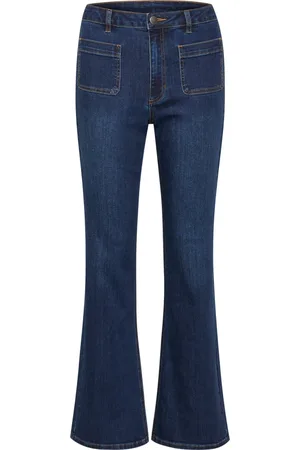 Kaffe Dames, Jeans, Blauw, Maat: 2XL Katoen