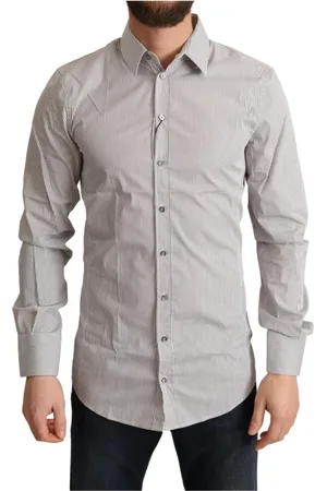 Dolce & Gabbana Heren, Overhemden, Grijs, Maat: S Katoen
