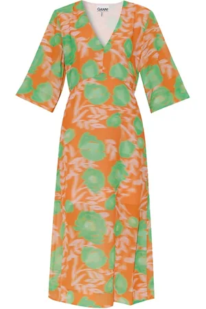 Ganni Dames, Jurken, Oranje, Maat: XS