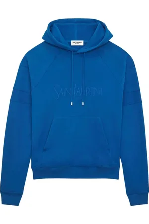 Saint Laurent Heren, Sweatshirts & Hoodies, Blauw, Maat: S Katoen